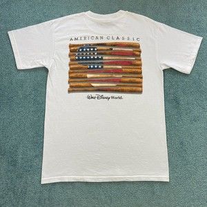 VINTAGE Walt Disney World Baseball Shirt Medium Mickey Mouse American Classic